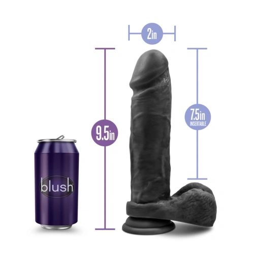 Double Layer Cyber ​​Leather Au Naturel Massive 9" Black Dildo [4]