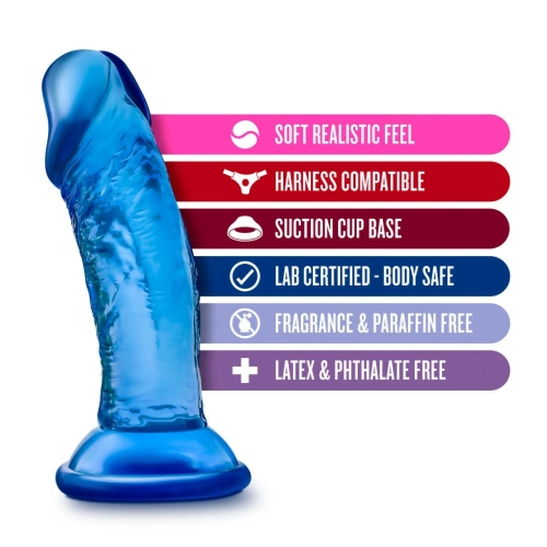 Sweet n Small 4" Blue Realistic Small Dildo [4]