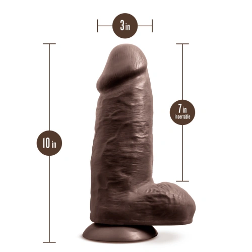 Irina Color Chub Large Dual Layer Cyber ​​Leather Dildo 10'' Chocolate [3]
