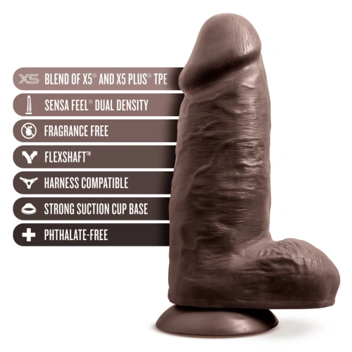 Irina Color Chub Large Dual Layer Cyber ​​Leather Dildo 10'' Chocolate [4]