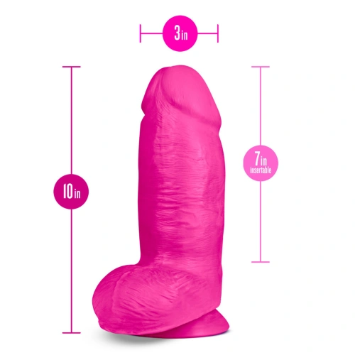 Irina Color Chub 10'' Big Double Layer Cyber ​​Leather Dildo Pink [5]