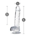 **Nina - Naturally Yours Small Realistic Testicular Dildo 6" Clear [3]