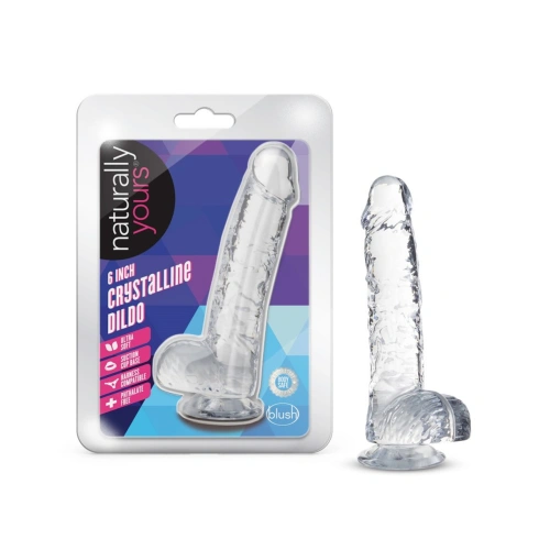 **Nina - Naturally Yours Small Realistic Testicular Dildo 6" Clear [4]
