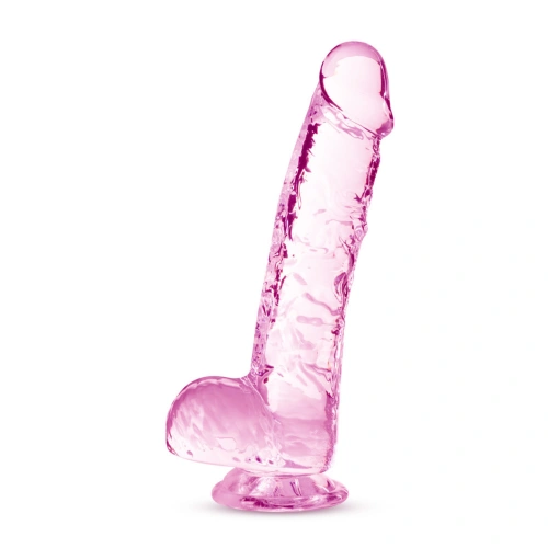 **Nina - Naturally Yours 6" Transparent Pink Small Realistic Testicular Dildo [2]