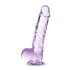 **Nina - Naturally Yours 6" Translucent Purple Small Realistic Testicular Dildo