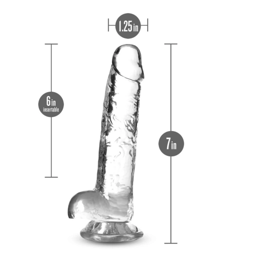 **Nina - Naturally Yours Realistic Testicular Dildo 7" Clear [4]