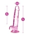 **Nina - Naturally Yours 7" Transparent Pink Realistic Testicle Dildo [3]