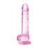 **Nina - Naturally Yours 7" Transparent Pink Realistic Testicle Dildo