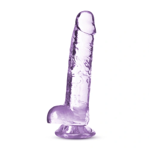 **Nina - Naturally Yours Realistic Testicular Dildo 7" Clear Purple [2]