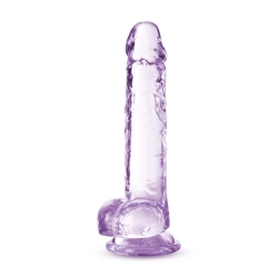 **Nina - Naturally Yours Realistic Testicular Dildo 7" Clear Purple