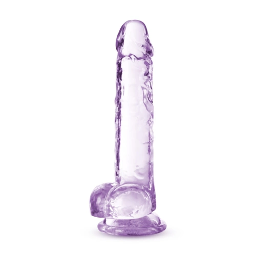 **Nina - Naturally Yours Realistic Testicular Dildo 7" Clear Purple **Nina - Naturally Yours Realistic Testicular Dildo 7" Clear Purple