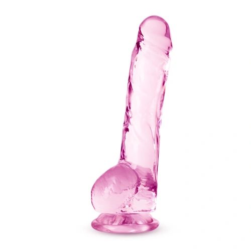 Naturally Yours 8" Clear Pink Jelly Dildo [2]