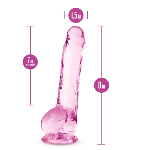 Naturally Yours 8" Clear Pink Jelly Dildo [4]