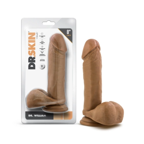 **Nina - Realistic Testicle Dildo Dr. William 8" Mocha [7]