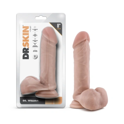 **Nina - Realistic Testicle Dildo Dr. William 8" light flesh color [7]