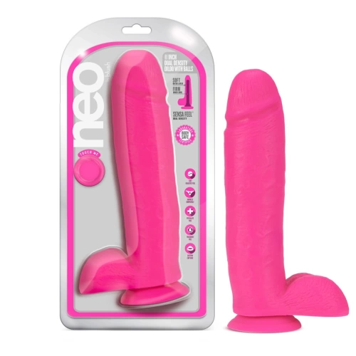 **Ralitsa Large realistic dildo Neo 11" neon pink [5]