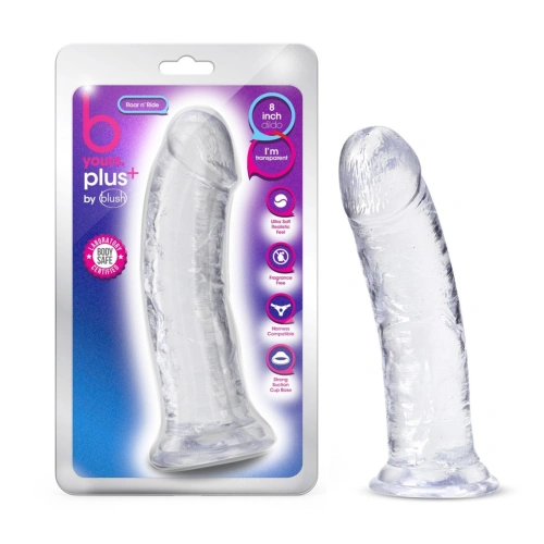 B Yours Plus Roar n' Ride Realistic Dildo 8" Clear [5]