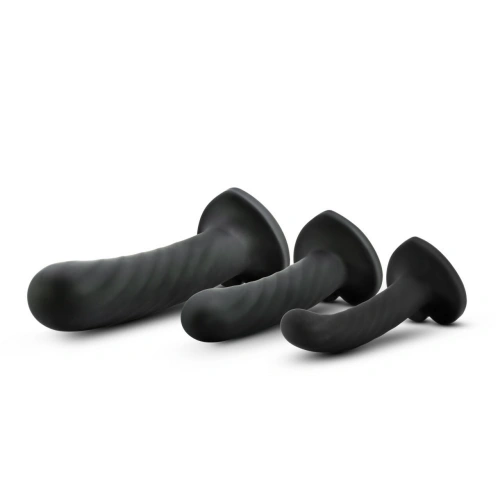 Set of 3 pcs. silicone dildos with a vacuum base Temptasia Twist heart [1]