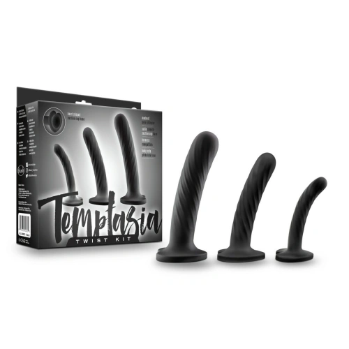 Set of 3 pcs. silicone dildos with a vacuum base Temptasia Twist heart [4]