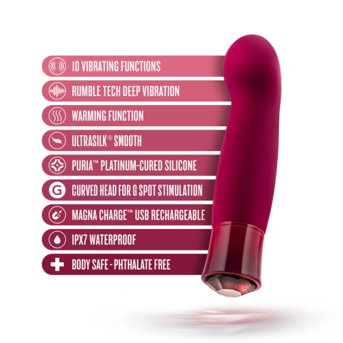 **Nina - Oh My Gem Classy Red Garnet Crystal Rechargeable Warming Vibrator [3]