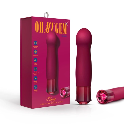 **Nina - Oh My Gem Classy Red Garnet Crystal Rechargeable Warming Vibrator [9]