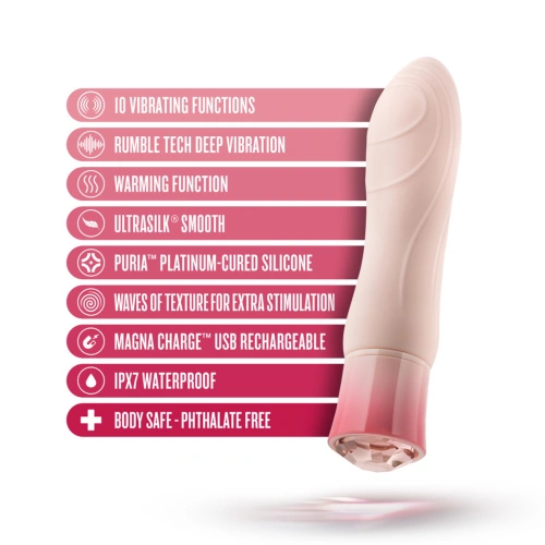 **Nina - Rechargeable warming vibrator with Oh My Gem Elegant morganite crystal [5]