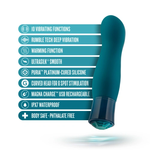 **Nina - Rechargeable Warming Vibrator with Oh My Gem Fierce Blue Topaz Crystal [3]