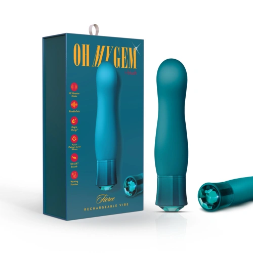 **Nina - Rechargeable Warming Vibrator with Oh My Gem Fierce Blue Topaz Crystal [9]