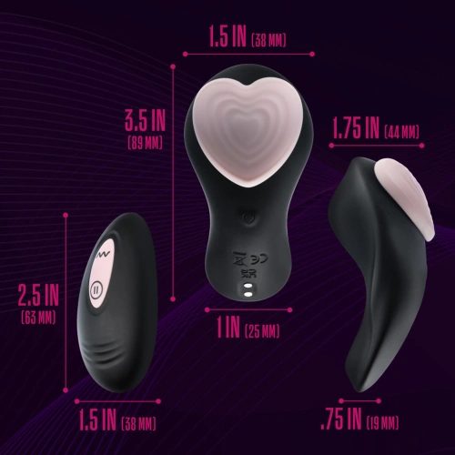 Nina - Temptasia Heartbeat Rechargeable Silicone Clitoris Stimulator for Underwear with Remote Control [6]