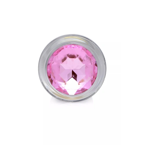 Pink Gem Glass M Butt Plug with pink crystal [2]