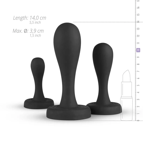 **Nina - Set of 3 butt kickers silicone anal dilators black [7]