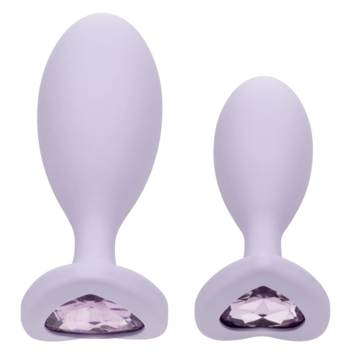 2 pcs. silicone expanders with crystal First Time purple