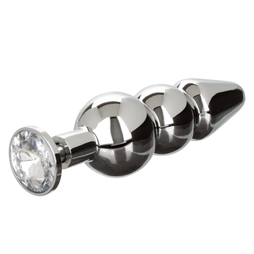 Nina - Star Fucker Beaded metal anal dilator with crystal and silicone penis and testicle clamp [3]