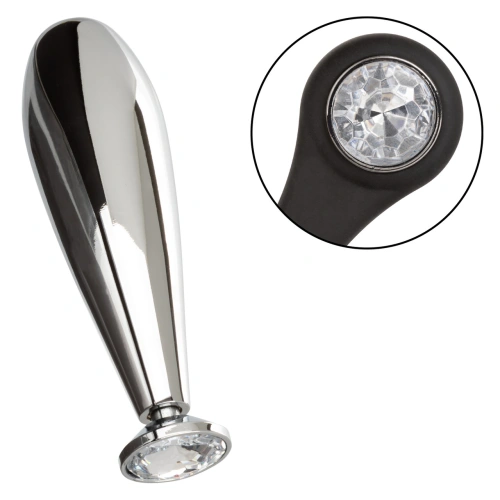 Star Fucker Glider metal butt plug with crystal and double silicone clasp [1]