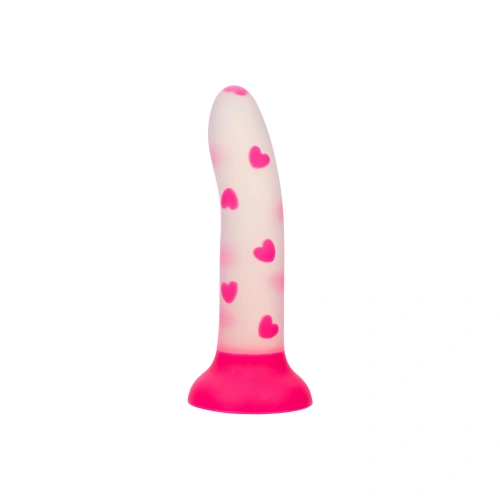 Glow in the dark silicone dildo Calexotics Glow Stick - Heart [1]