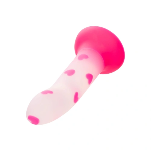 Glow in the dark silicone dildo Calexotics Glow Stick - Heart [2]