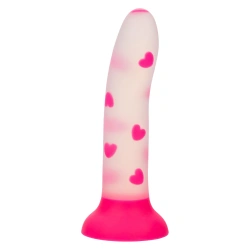 Glow in the dark silicone dildo Calexotics Glow Stick - Heart