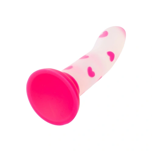 Glow in the dark silicone dildo Calexotics Glow Stick - Heart [3]