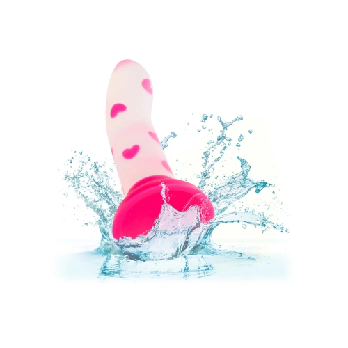 Glow in the dark silicone dildo Calexotics Glow Stick - Heart [5]