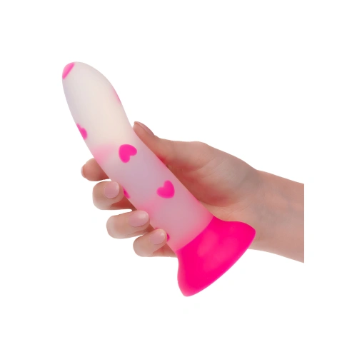 Glow in the dark silicone dildo Calexotics Glow Stick - Heart [6]