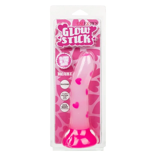 Glow in the dark silicone dildo Calexotics Glow Stick - Heart [8]