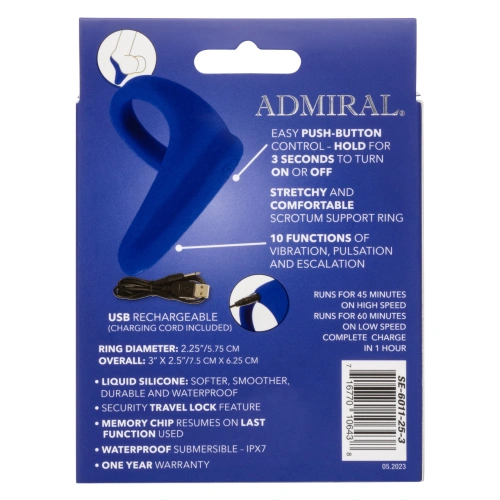 Dilyana- Rechargeable vibrating penis ring Admiral [18]