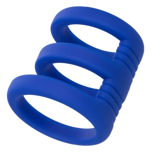 Triple penis ring made of silicone Admiral Triple Cock Cage blue [1]