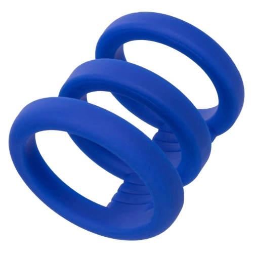 Triple penis ring made of silicone Admiral Triple Cock Cage blue [2]