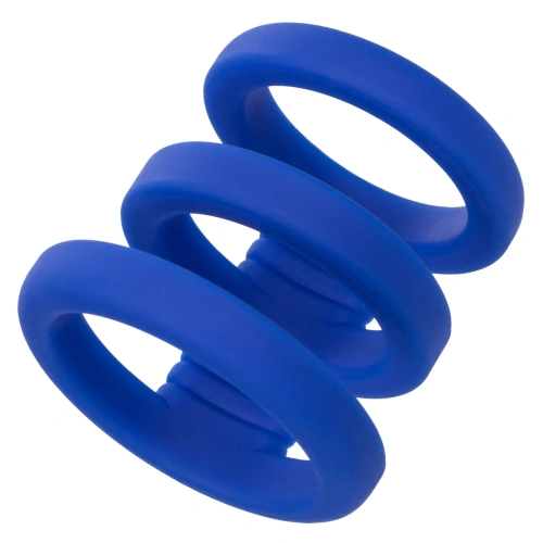 Triple penis ring made of silicone Admiral Triple Cock Cage blue [3]
