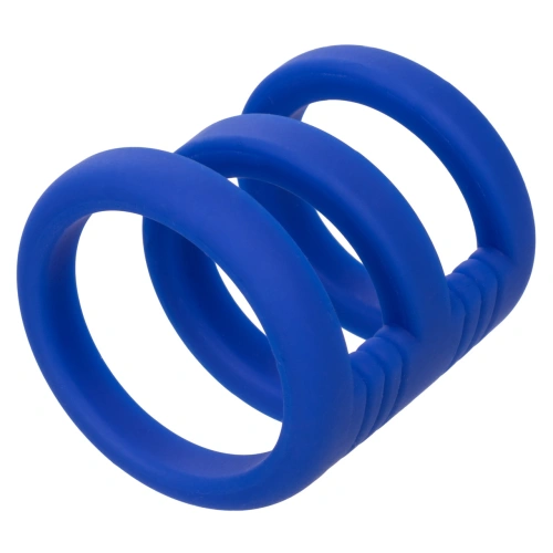 Triple penis ring made of silicone Admiral Triple Cock Cage blue [4]