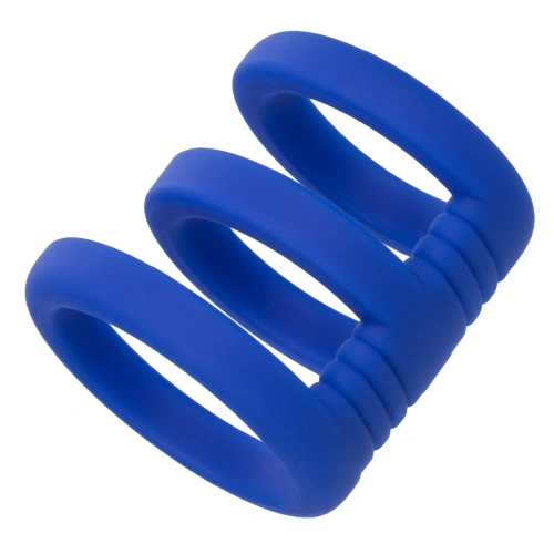 Triple penis ring made of silicone Admiral Triple Cock Cage blue [5]