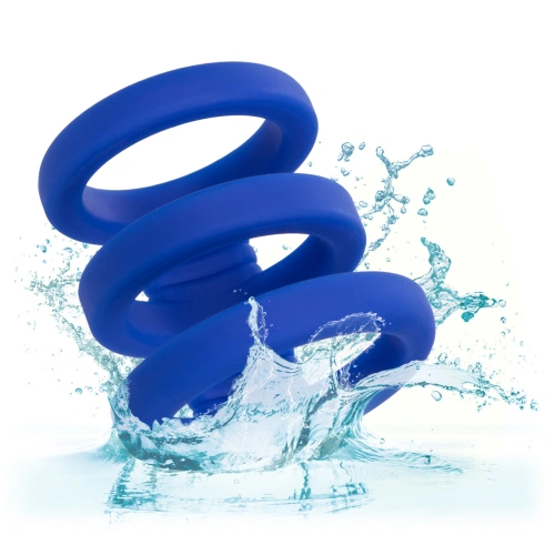 Triple penis ring made of silicone Admiral Triple Cock Cage blue [7]