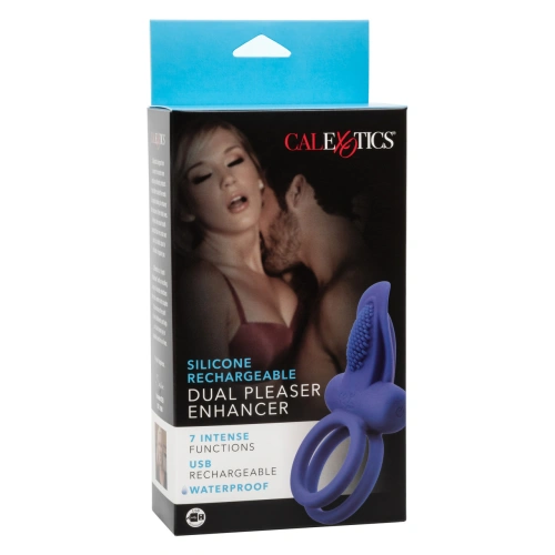 Nina - Vibrating double penis ring with dual pleaser clitoris stimulator blue [11]