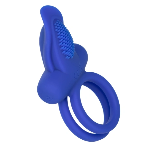 Nina - Vibrating double penis ring with dual pleaser clitoris stimulator blue [3]